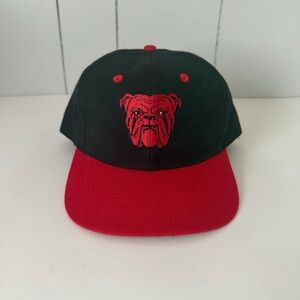 Red Dog Beer Hat Cap Snap Back Black Bulldog Logo Spell Out Embroidered